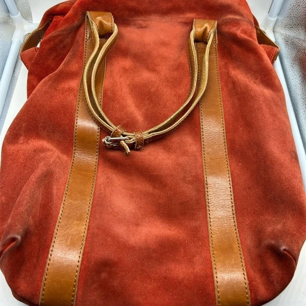 3.1 PHILLIP LIM red suede and brown leather hobo bag